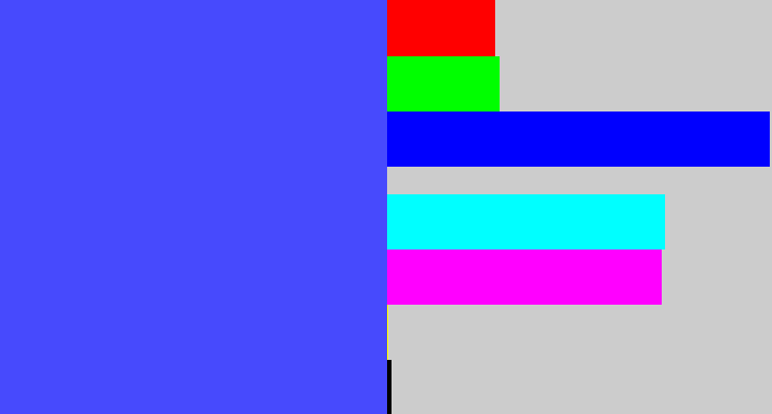 Hex color #474afd - light royal blue
