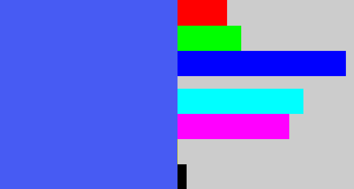 Hex color #475bf3 - warm blue
