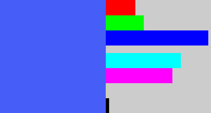 Hex color #475df8 - warm blue