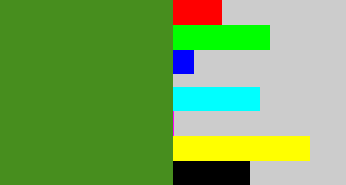 Hex color #478e1e - sap green