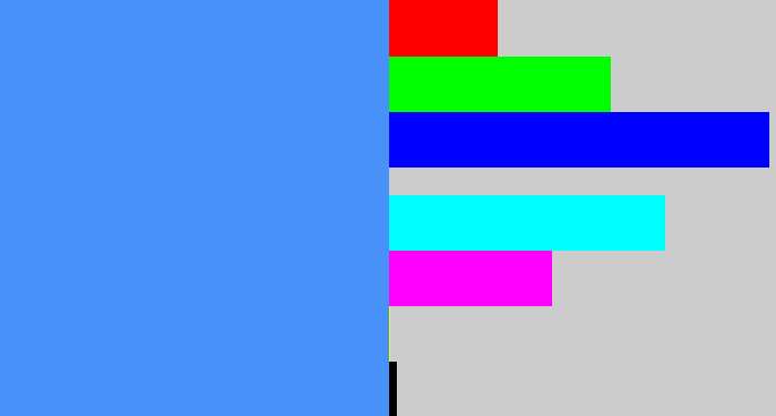 Hex color #4791f9 - dodger blue