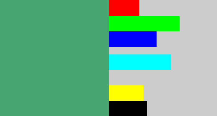 Hex color #47a571 - greenish