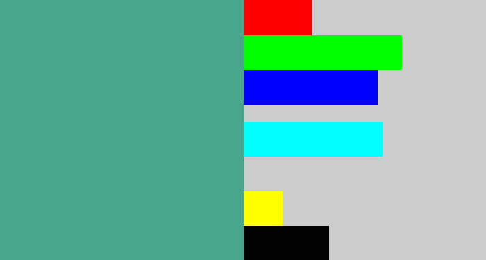 Hex color #47a78d - greeny blue