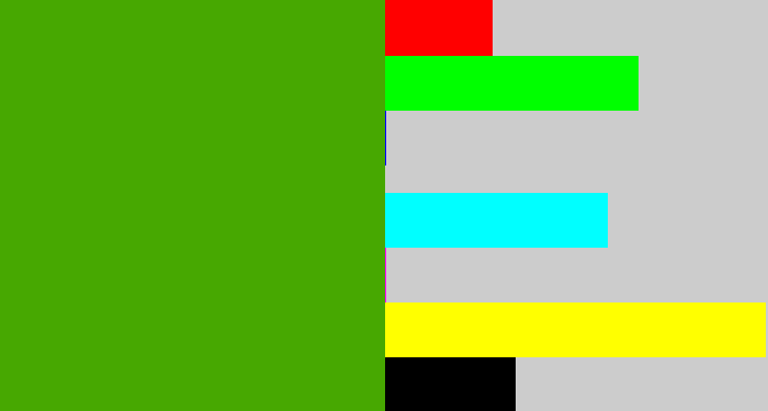 Hex color #47a801 - lawn green