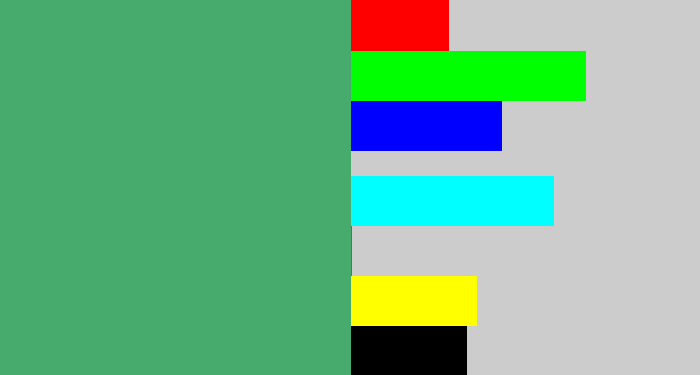 Hex color #47ab6d - greenish