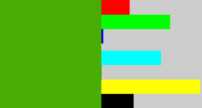 Hex color #47ad04 - lawn green