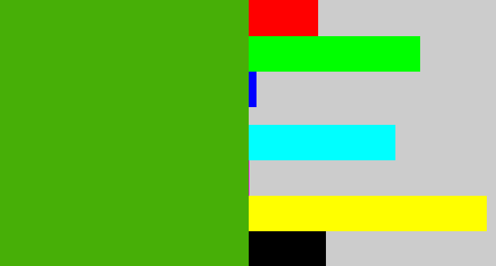Hex color #47af07 - lawn green
