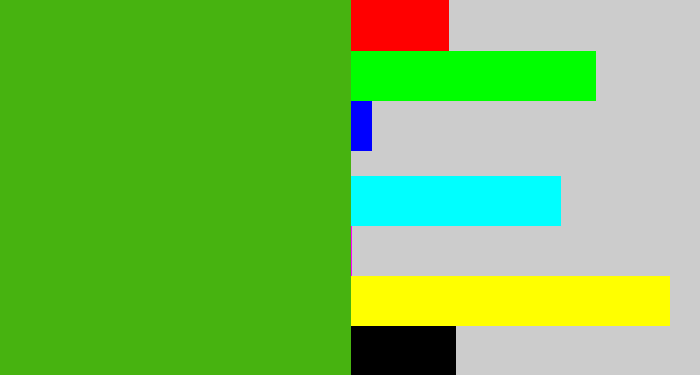Hex color #47b310 - lawn green