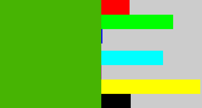 Hex color #47b403 - lawn green