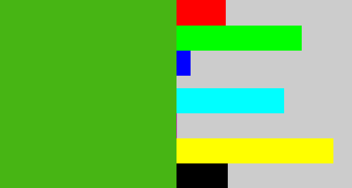 Hex color #47b514 - lawn green