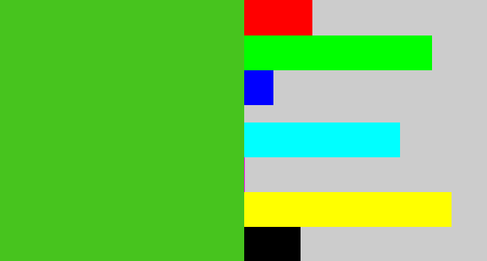 Hex color #47c41e - frog green