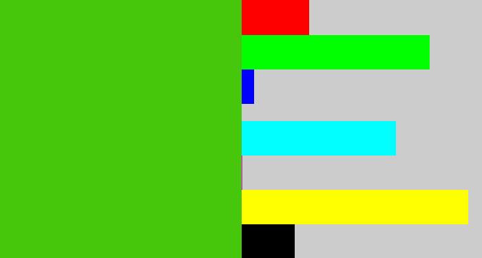 Hex color #47c70c - frog green