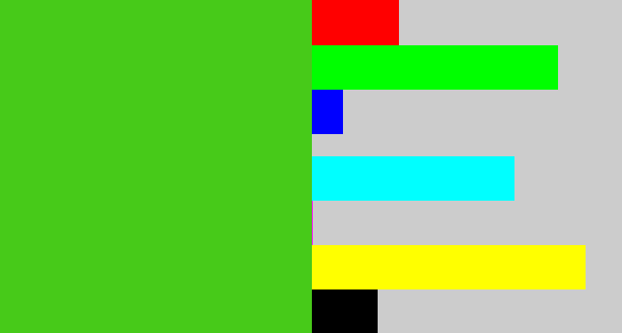 Hex color #47ca19 - frog green