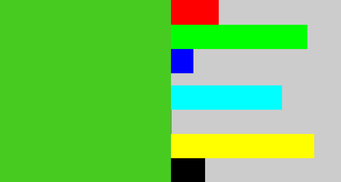 Hex color #47cb21 - green apple