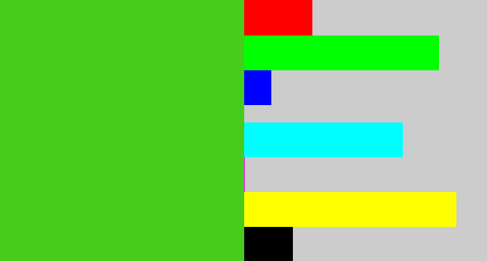 Hex color #47cc1b - green apple