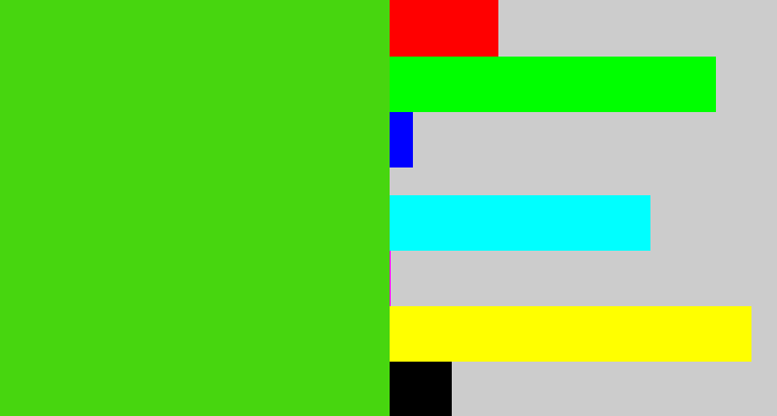 Hex color #47d60f - green apple