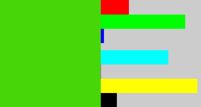 Hex color #47d708 - frog green