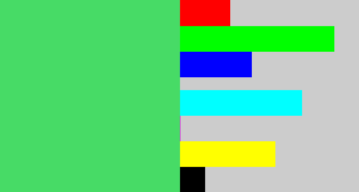 Hex color #47db66 - lightish green