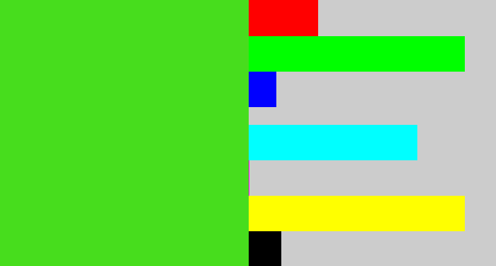 Hex color #47dd1d - green apple