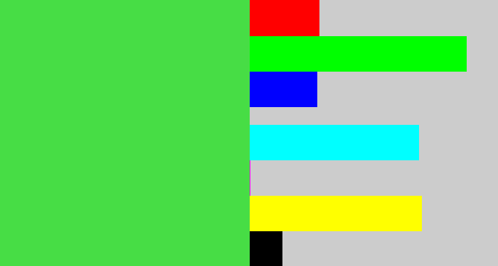 Hex color #47dd45 - fresh green