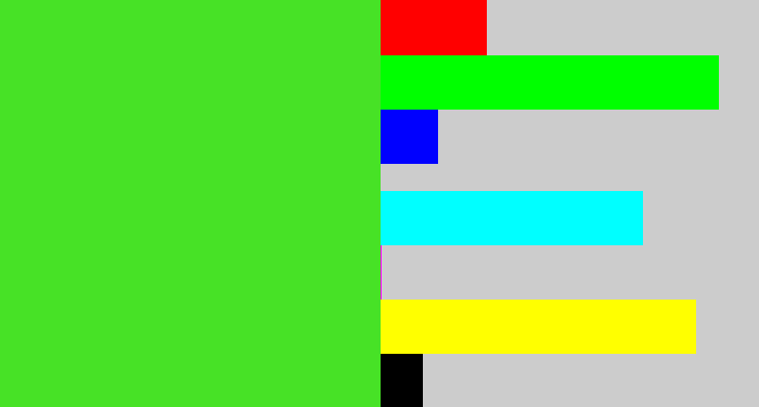 Hex color #47e226 - green apple