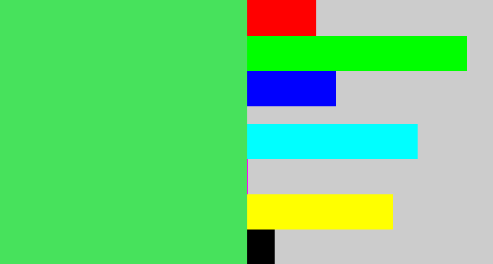 Hex color #47e25c - lightish green