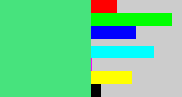 Hex color #47e37d - weird green