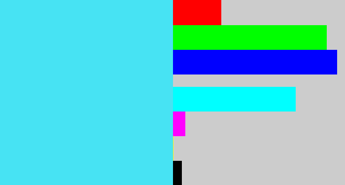 Hex color #47e3f3 - bright cyan