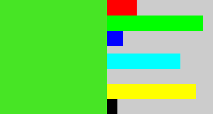 Hex color #47e525 - green apple
