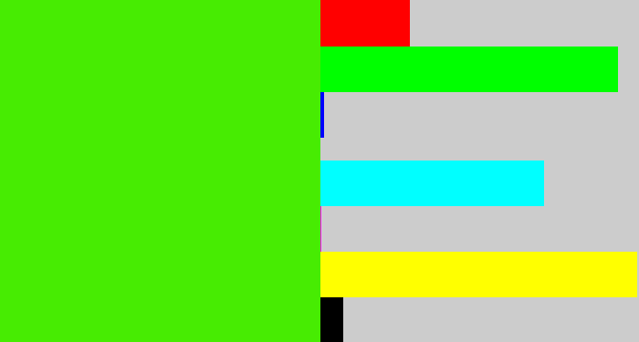 Hex color #47ec02 - poison green
