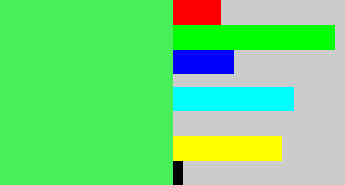 Hex color #47f058 - light neon green