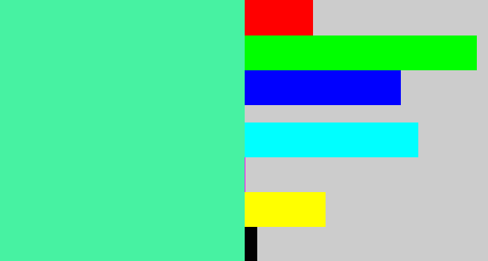 Hex color #47f2a2 - sea green