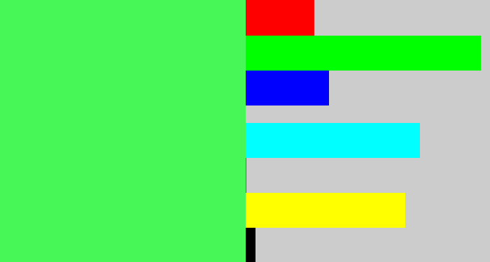 Hex color #47f657 - light neon green