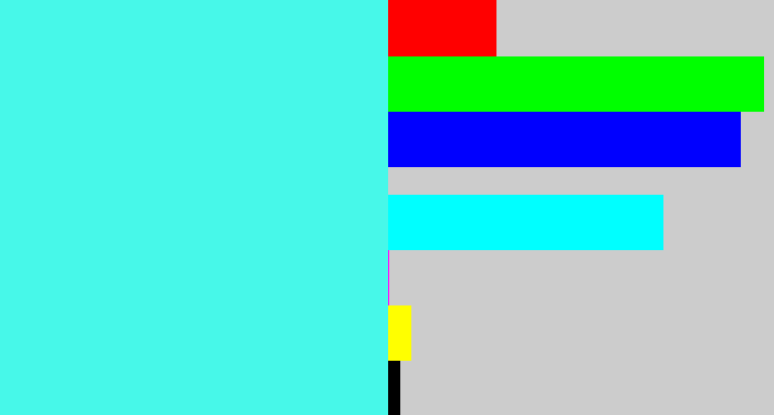 Hex color #47f8e9 - bright cyan