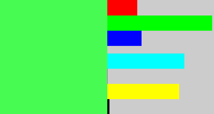 Hex color #47fb52 - light neon green