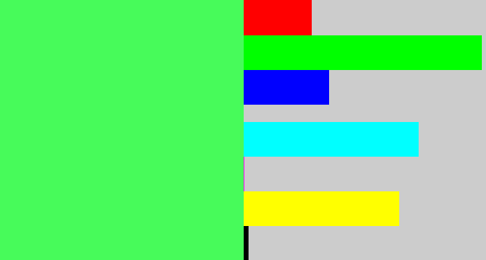 Hex color #47fb5a - light neon green