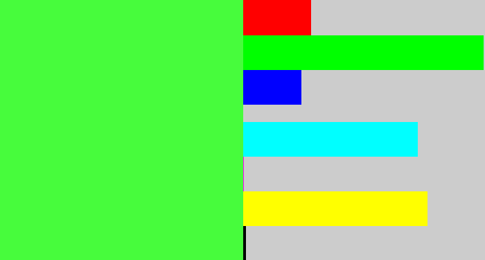 Hex color #47fc3c - light neon green