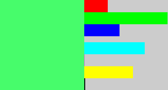 Hex color #47fc6b - light bright green