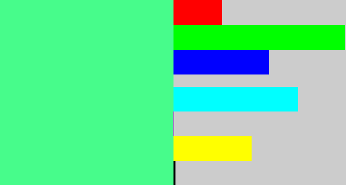 Hex color #47fc8b - sea green