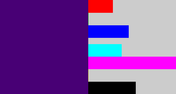 Hex color #480075 - royal purple