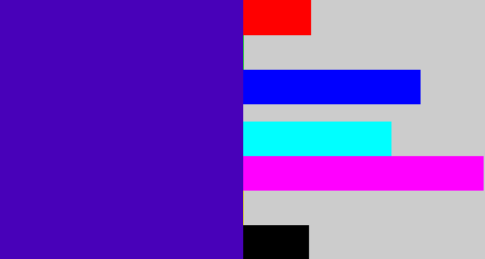 Hex color #4801b9 - violet blue