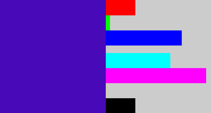 Hex color #4809b8 - violet blue
