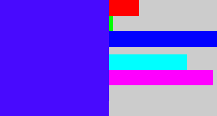 Hex color #480afe - blue/purple