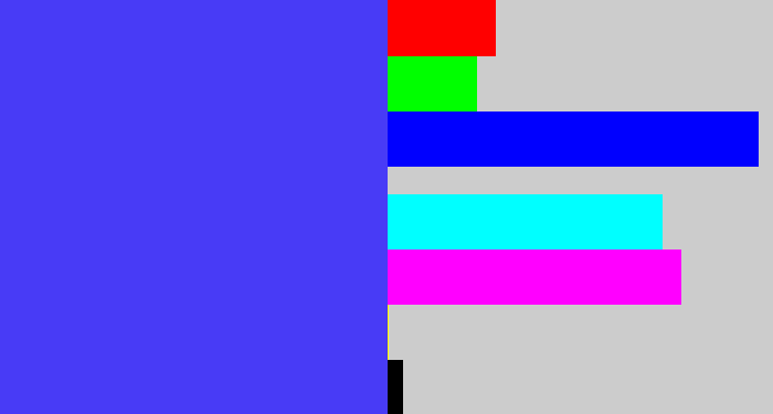 Hex color #483bf6 - light royal blue