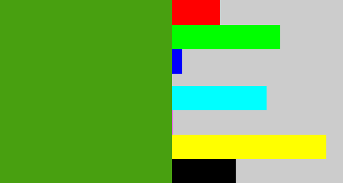 Hex color #48a010 - lawn green