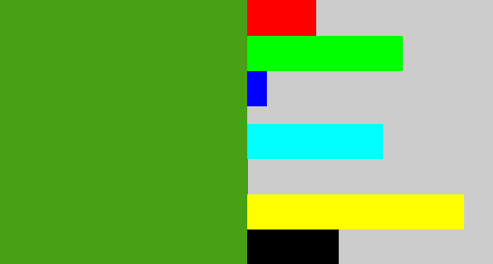 Hex color #48a014 - lawn green