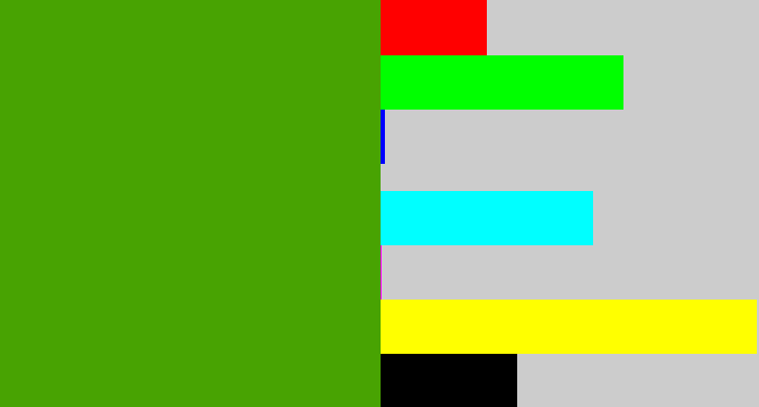 Hex color #48a302 - lawn green