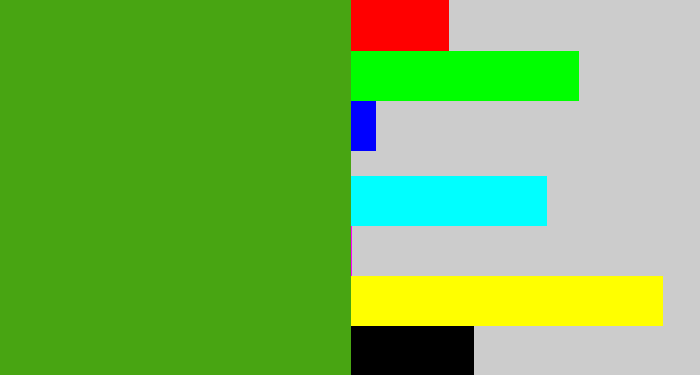 Hex color #48a512 - lawn green