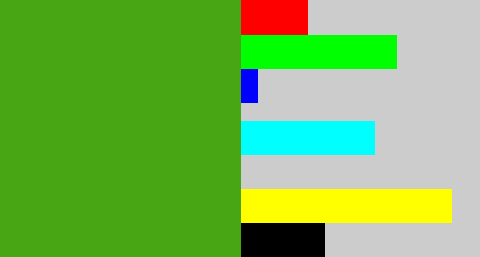 Hex color #48a513 - lawn green