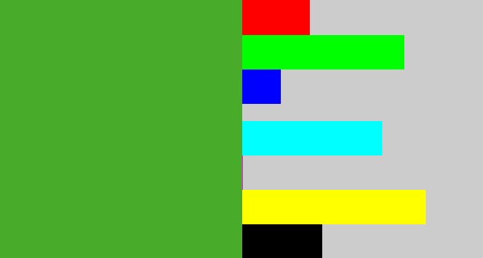 Hex color #48ac2a - grass